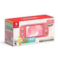 Consola Nintendo Switch Lite Animal Crossing Rosado Versión Japonesa